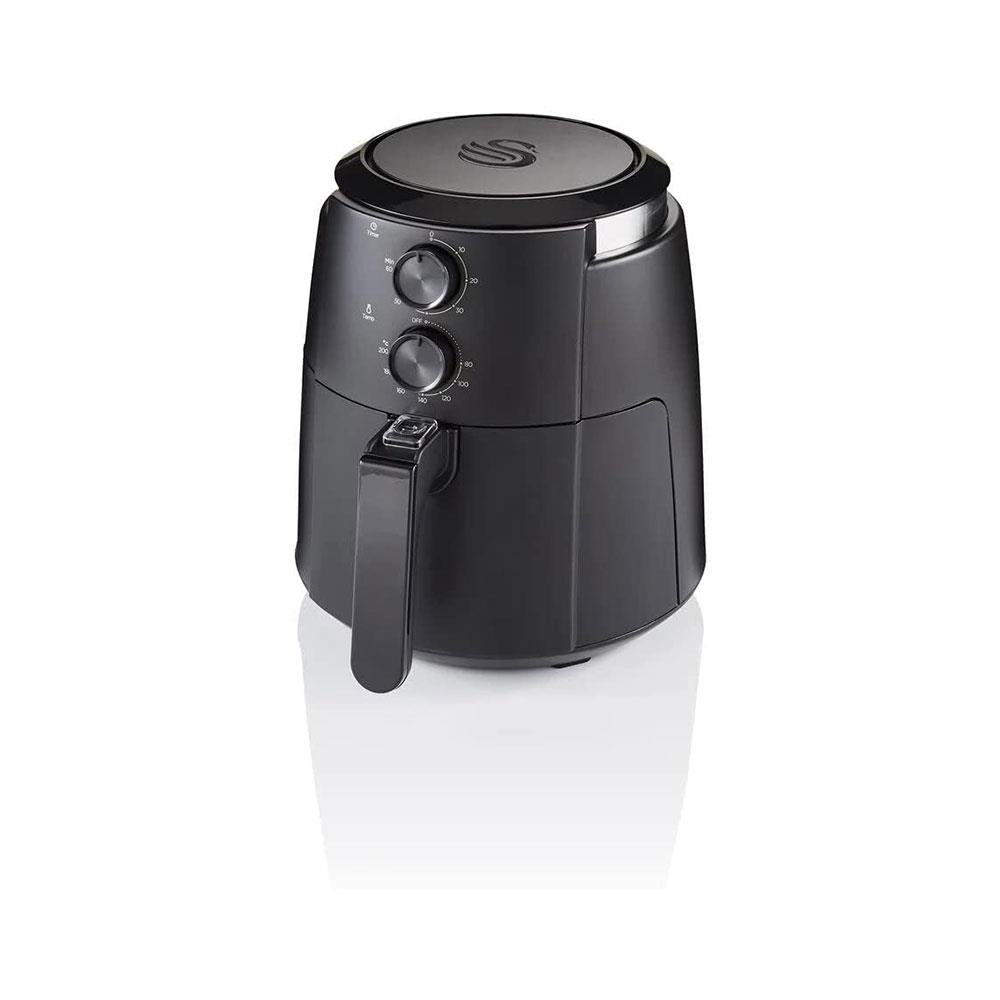 Swan Stealth Manual Air Fryer With Adjustable Temperature & 60 Minute Timer 1500W 4.7 Litres - Black