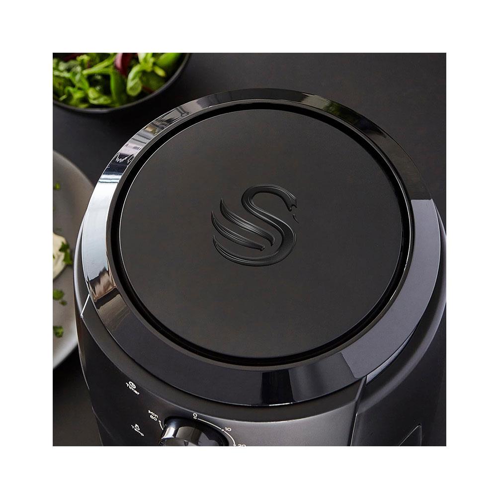 Swan Stealth Manual Air Fryer With Adjustable Temperature & 60 Minute Timer 1500W 4.7 Litres - Black