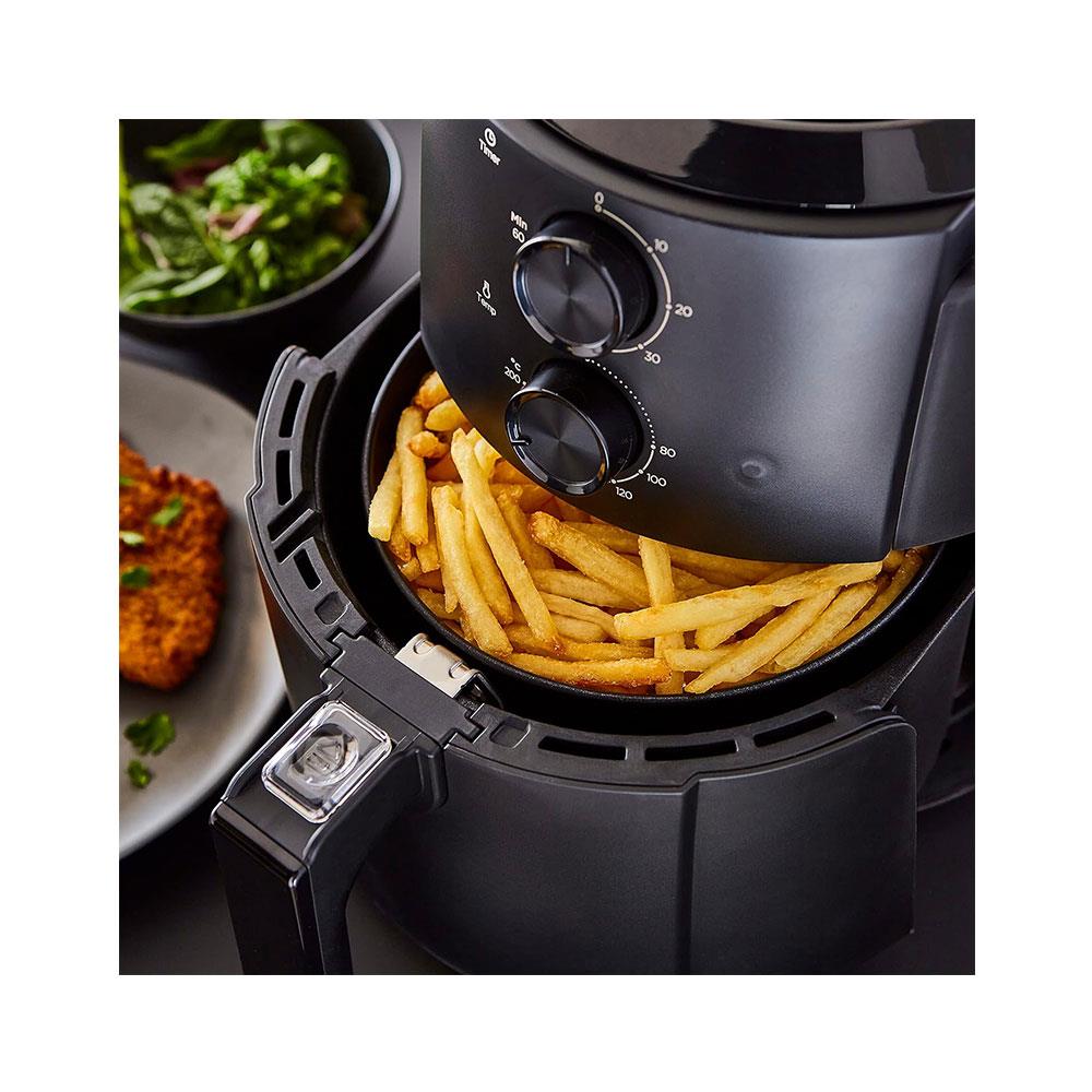 Swan Stealth Manual Air Fryer With Adjustable Temperature & 60 Minute Timer 1500W 4.7 Litres - Black