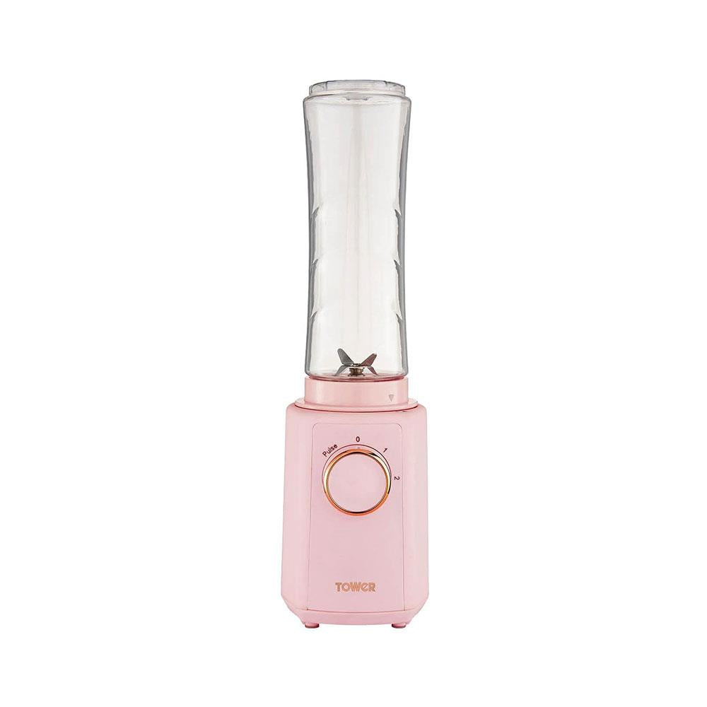Tower Cavaletto Personal Jug Blender With Tritan Smoothie Bottle 300W 500ml - Marshmallow Pink & Rose Gold