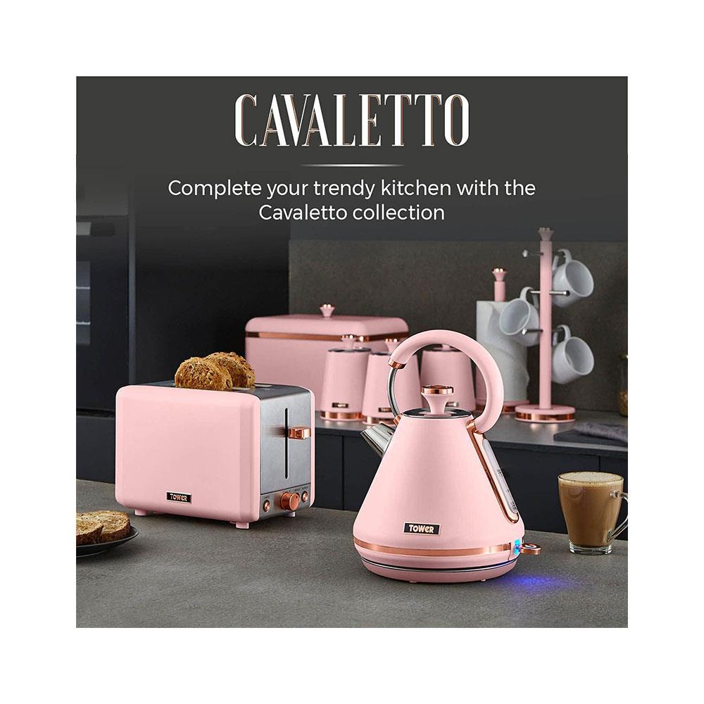 Tower Cavaletto Personal Jug Blender With Tritan Smoothie Bottle 300W 500ml - Marshmallow Pink & Rose Gold