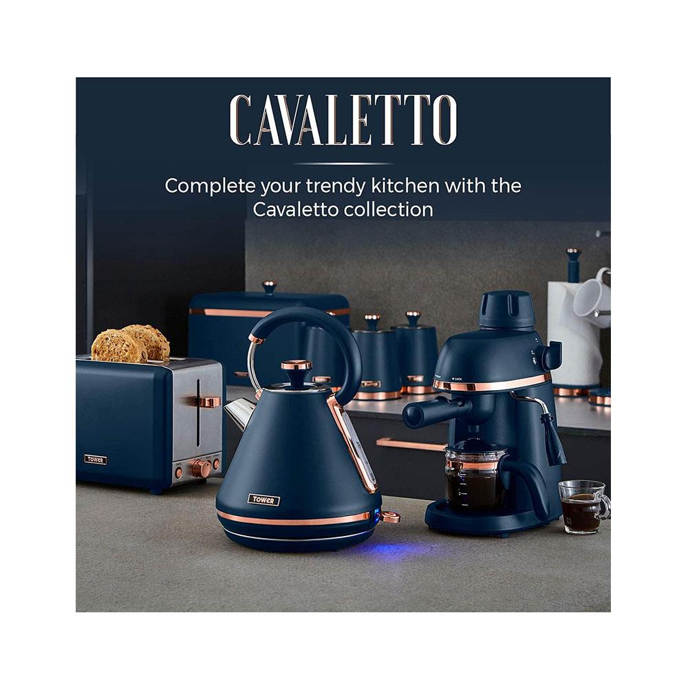 Tower Cavaletto Personal Jug Blender With Tritan Smoothie Bottle 300W 500ml - Midnight Blue & Rose Gold