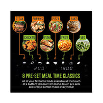 Tower Vortx Digital Dual Basket Air Fryer Digital Control 8 Cooking Pre-Sets Functions 2700W 8 Litre - Black