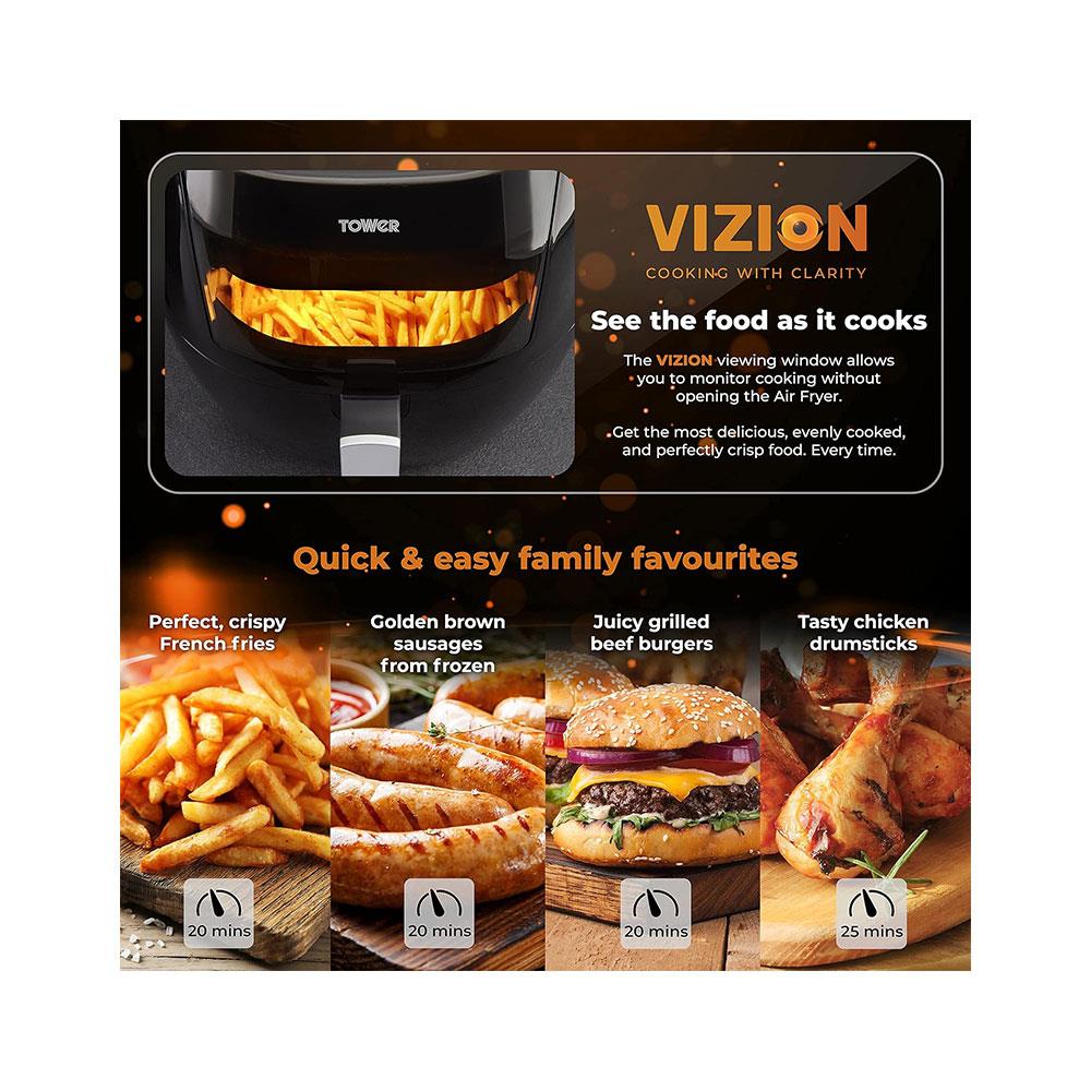 Tower Vortx Vizion Digital Air Fryer With Rapid Air Circulation 1800W 7 Litres - Black