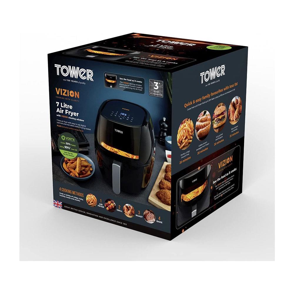 Tower Vortx Vizion Digital Air Fryer With Rapid Air Circulation 1800W 7 Litres - Black