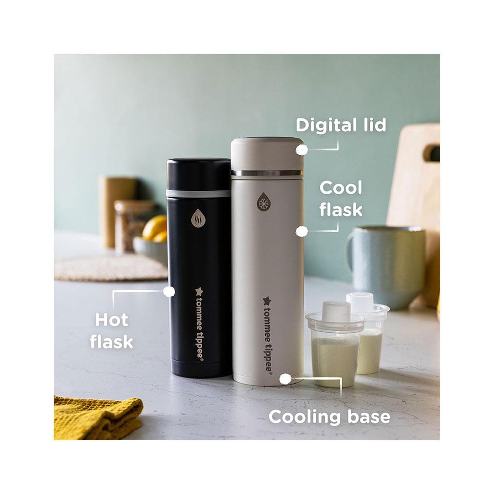 Tommee Tippee GoPrep Hot & Cold Flask Portable Formula Feed Maker Set - Back & White
