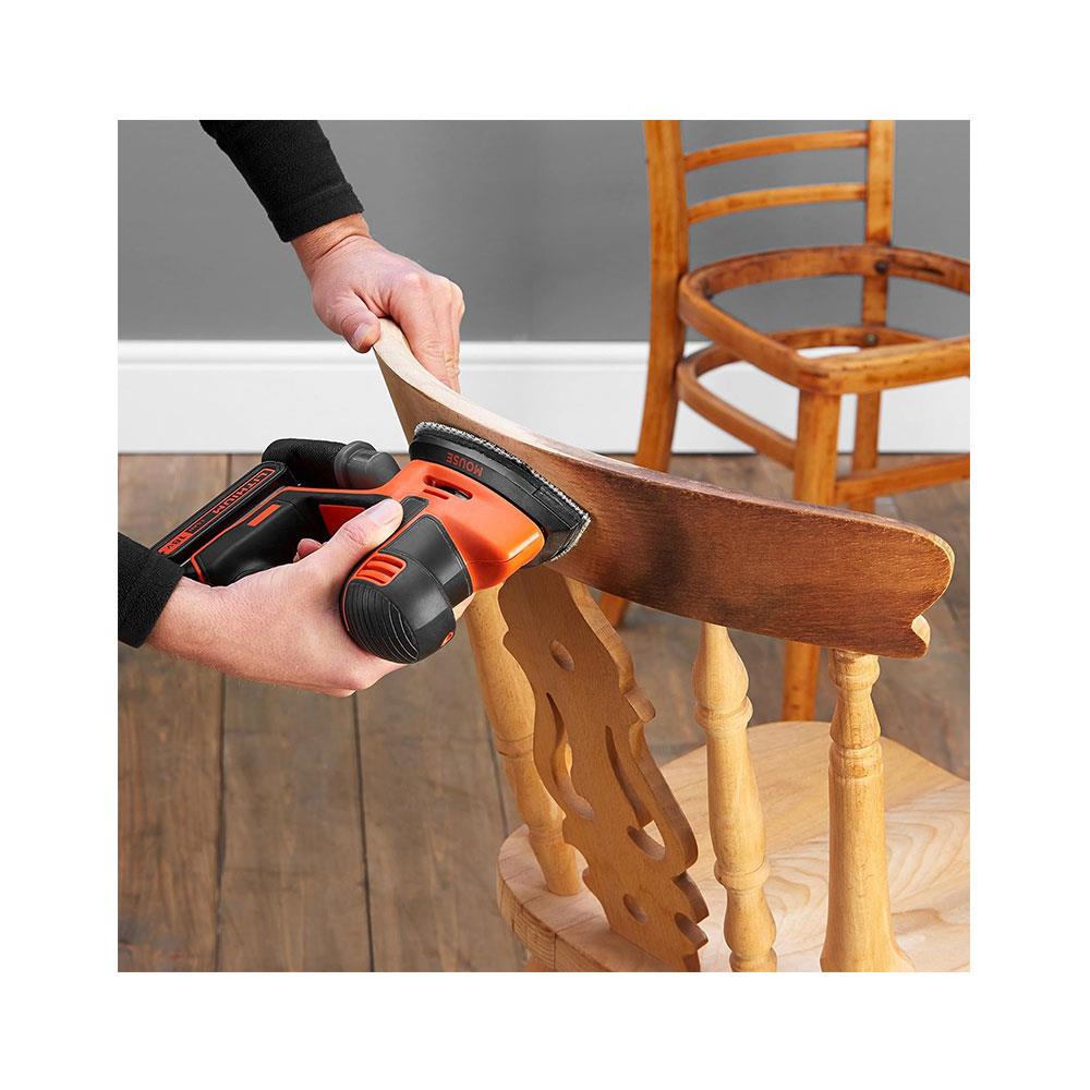 Black & Decker 18V Cordless Mouse Detail Sander Bare Unit - Orange/Black