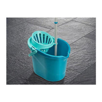 Leifheit Classic Mop & Bucket Set With 120cm Steel Handle 12 Litre Capacity - Turquoise