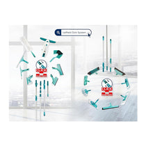 Leifheit Click System Dry & Clean Window Vacuum Cleaner 35 Mins Battery Life 100W - Turquoise