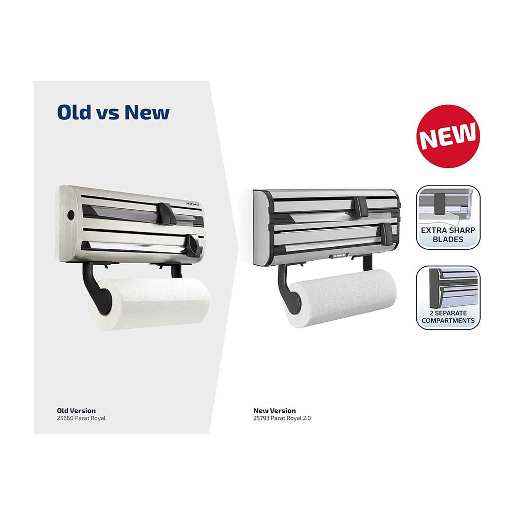 Leifheit Parat Royal II Wall Mounted Kitchen Roll Holder Stainless Steel - Silver