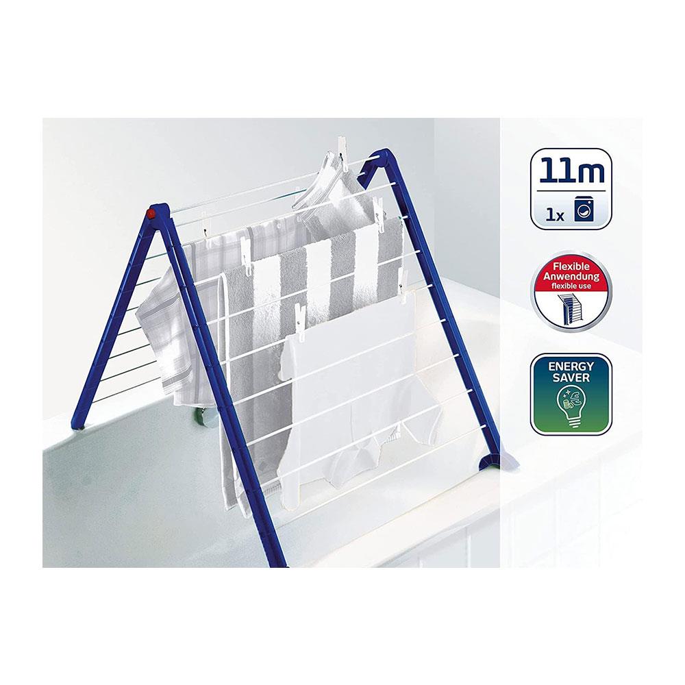 Leifheit Pegasus 110 Bath Folding Clothes Laundry Airer Dryer - Blue/White Secondary image