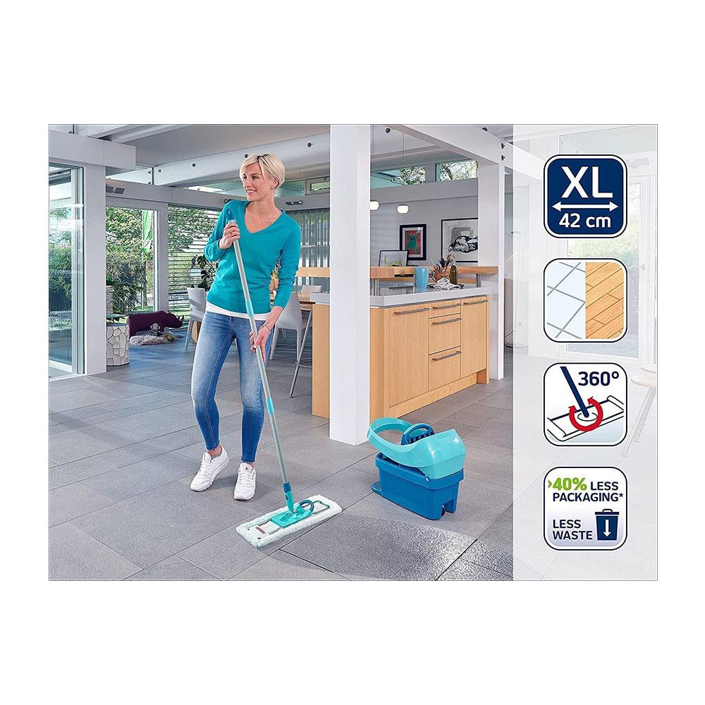 Leifheit Profi XL Micro Fibre Mop With Telescopic Handle - Turquoise