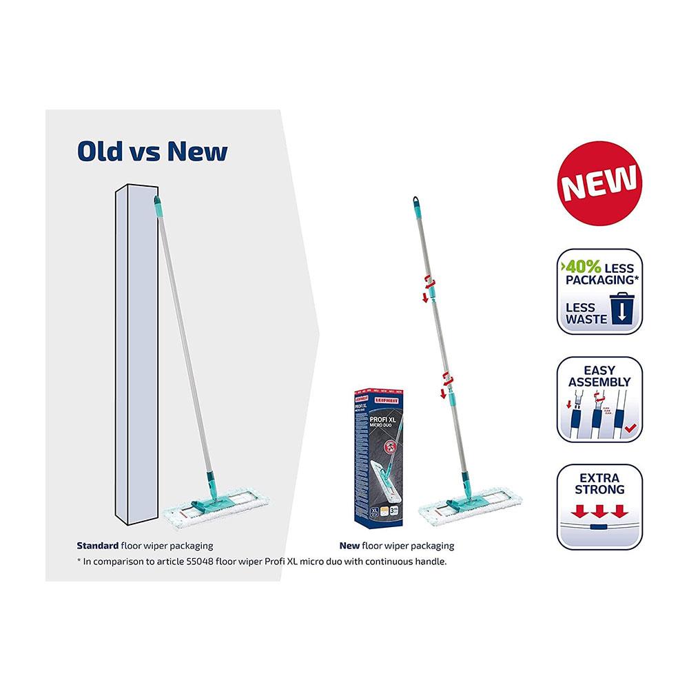 Leifheit Profi XL Micro Fibre Mop With Telescopic Handle - Turquoise