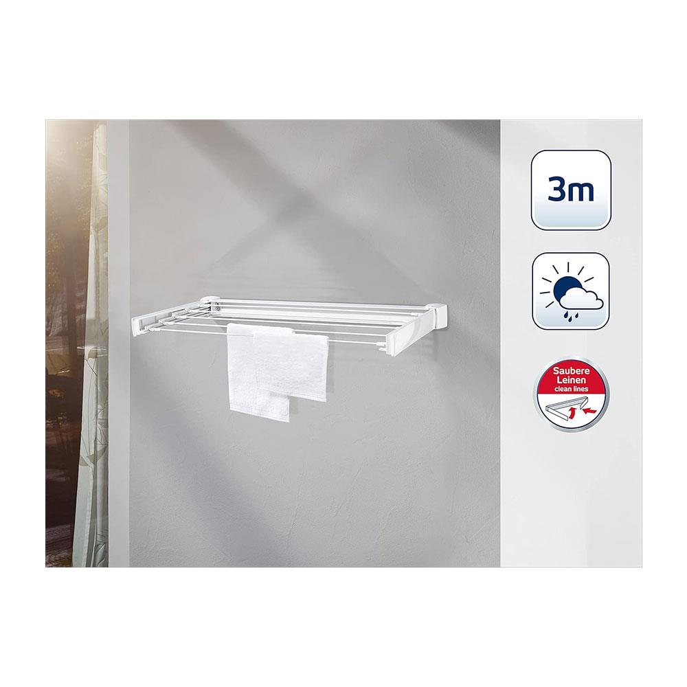 Leifheit Telegant 30 Protect Wall Mounted Airer Dryer Foldable Clothes Drying Rack - White Secondary image