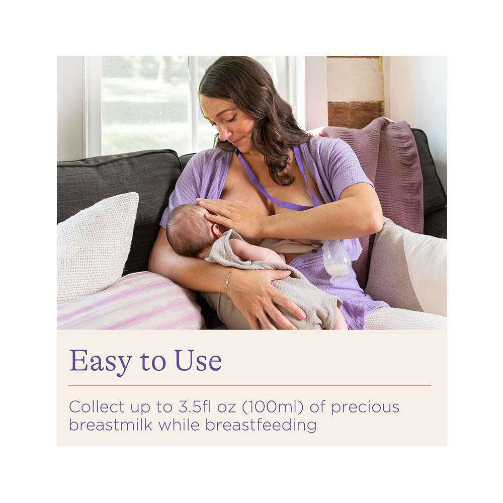 Lansinoh Silicone Breast Pump Breast Milk Collector With Lid & Neck Strap Holds 100ml Breastmilk - Transparent