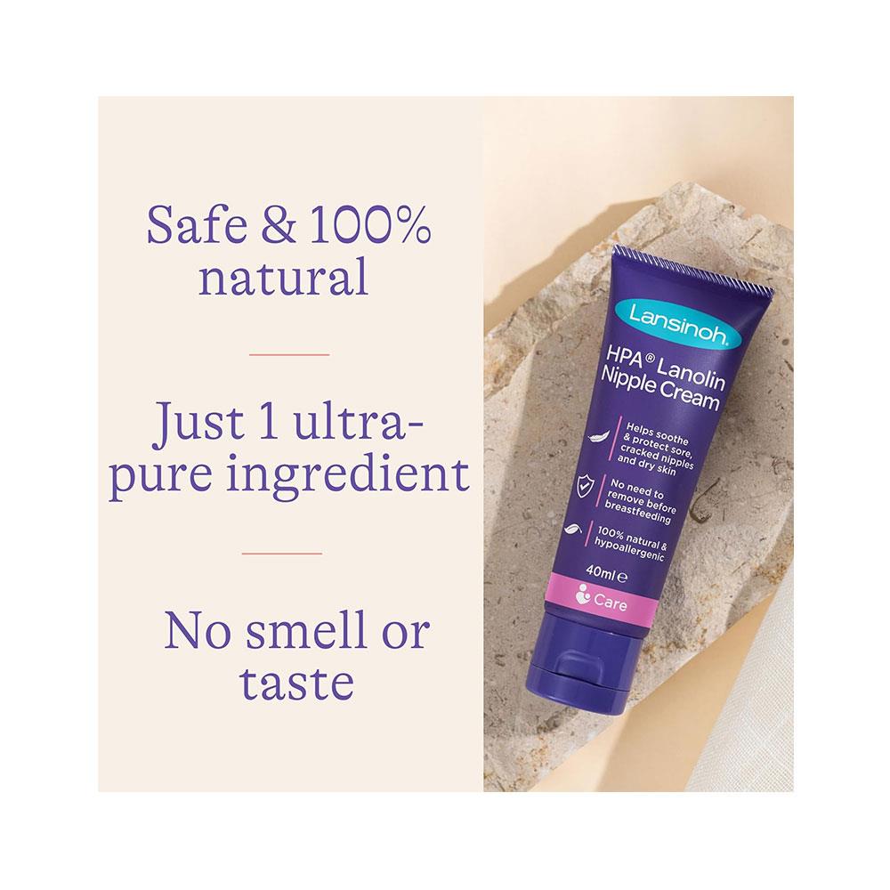 Lansinoh HPA Lanolin Nipple Cream Helps Soothe & Protect Sore Cracked Nipples & Dry Skin - 40ml