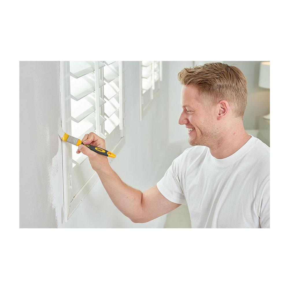 Coral Zero-Loss Paint Brushes With No Loss of Bristle Paintbrush Heads 3 Piece Pack Set - Yellow