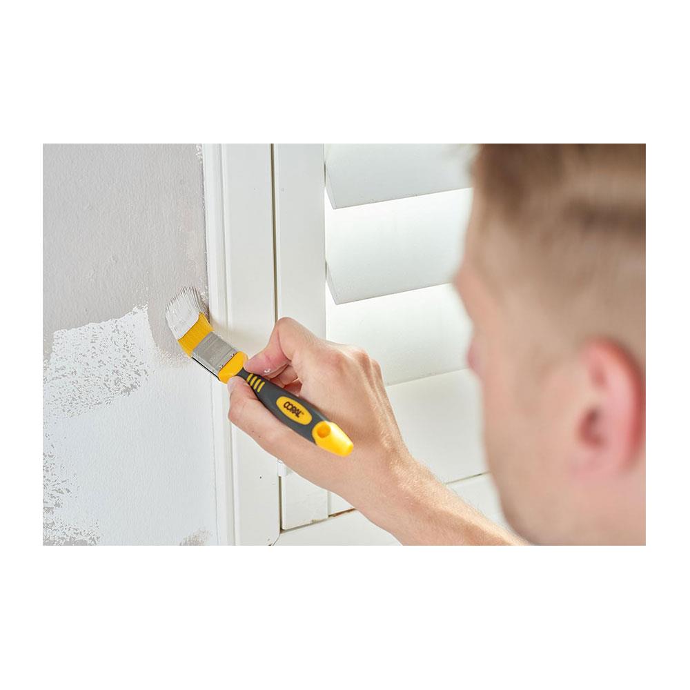 Coral Zero-Loss Paint Brushes With No Loss of Bristle Paintbrush Heads 3 Piece Pack Set - Yellow