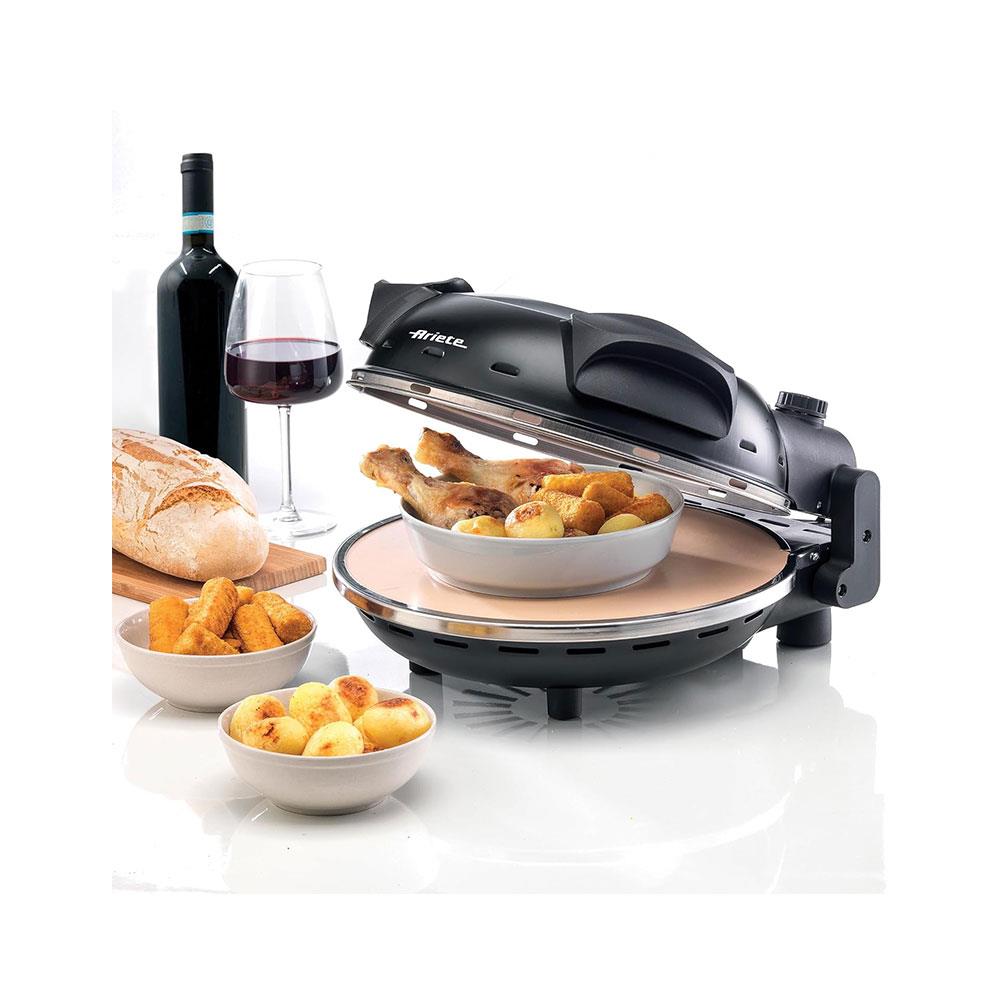 Ariete Single Pizza Oven With Viewing Window 2 Stainless Steel Pizza Paddles 1200W - Black