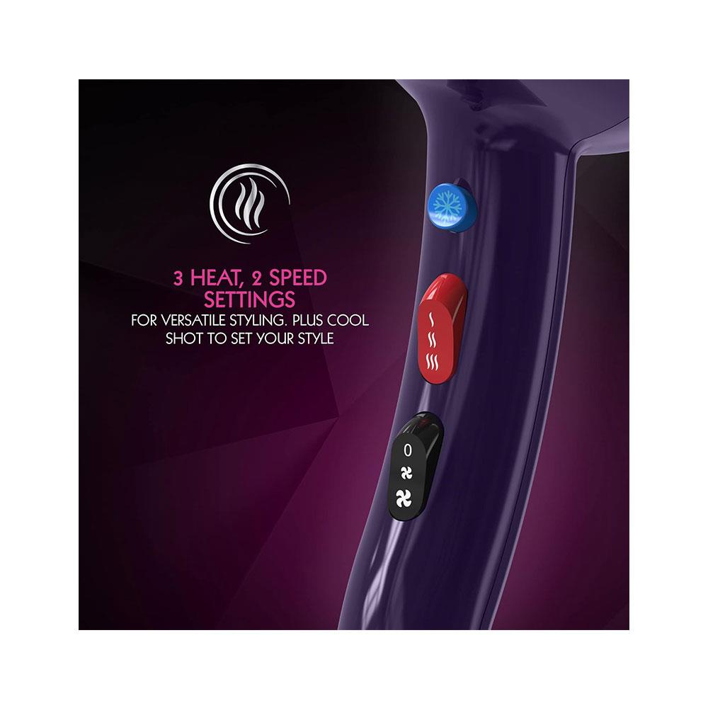 Wahl Professional Ionic Style Hair Dryer Purple 3 Heat Settings 2000W