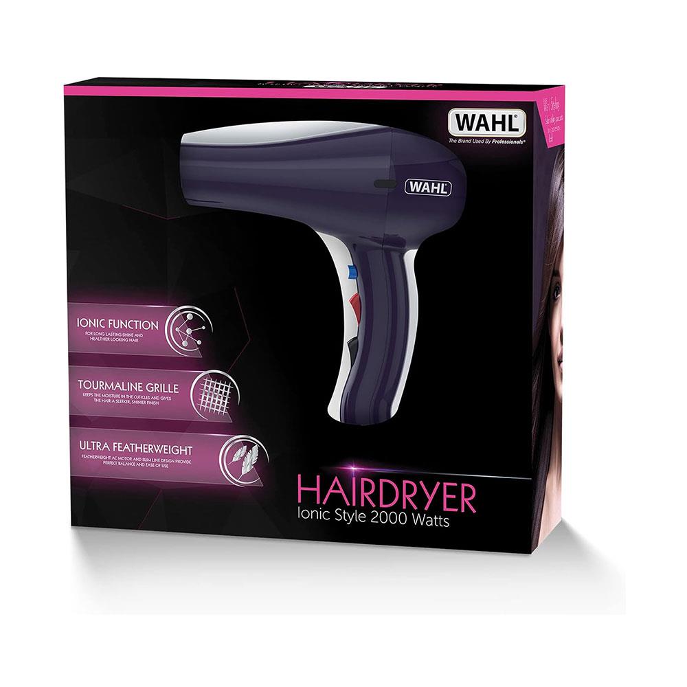 Wahl Professional Ionic Style Hair Dryer Purple 3 Heat Settings 2000W