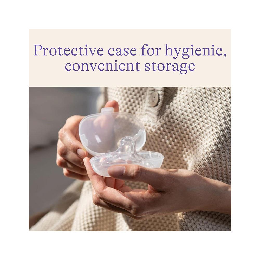 Lansinoh Contact Nipple Shields With Protective Case 24mm 2 Pack - Transparent