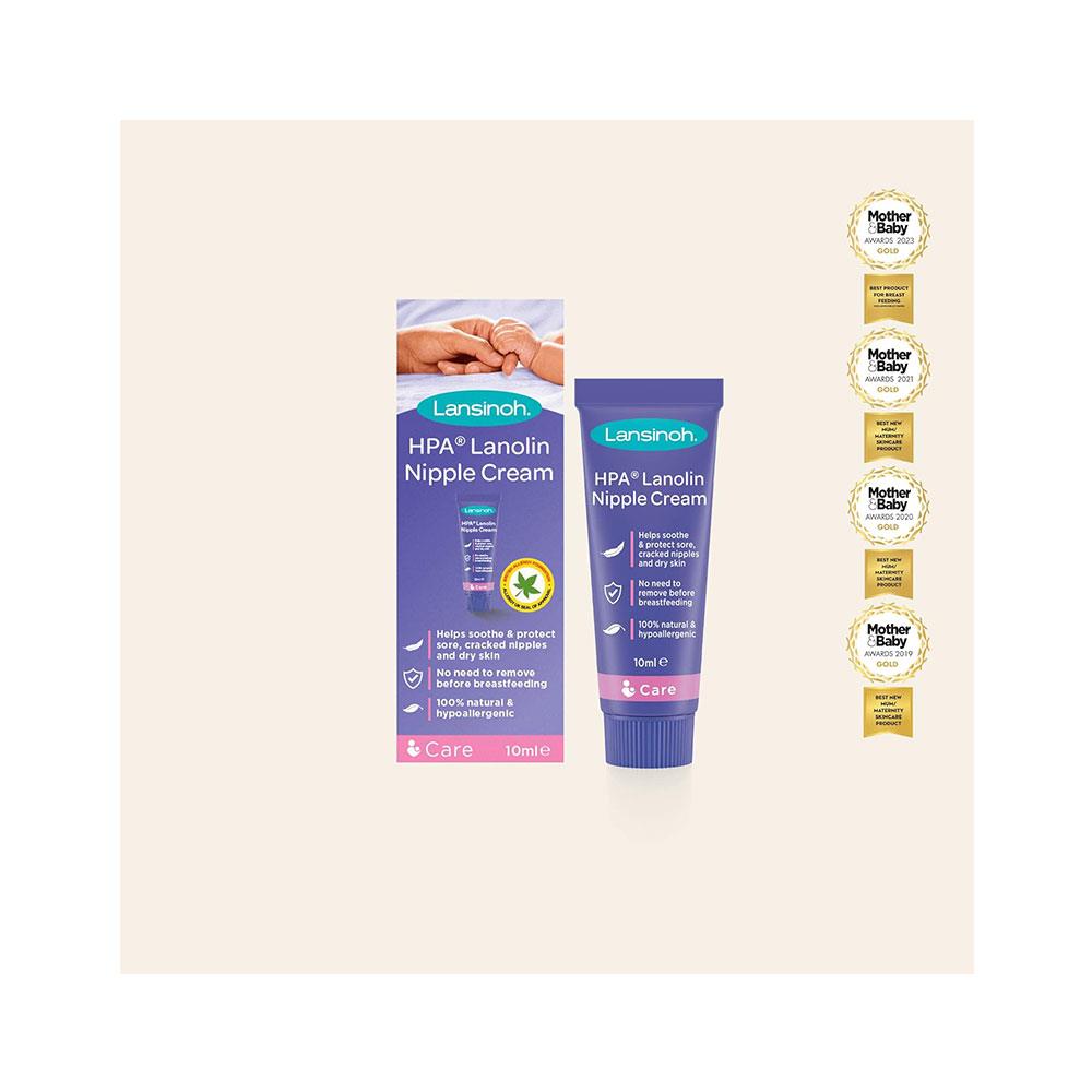 Lansinoh HPA Lanolin Nipple Cream Helps Soothe & Protect Sore Cracked Nipples & Dry Skin - 10ml