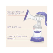 Lansinoh Manual Breast Pump With 160ml Baby Bottle Customisable Pumping Modes - Purple