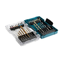 Makita Drill And Screw Bit Set For Wood Metal Masonry In Holder - 29 Piece