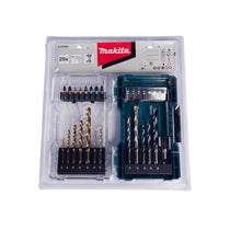 Makita Drill And Screw Bit Set For Wood Metal Masonry In Holder - 29 Piece