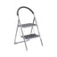 OurHouse 2 Wide Rubber Tread Steel Step Ladder 150kg Load Capacity - Grey