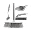 OurHouse Cleaning Brush Set 5 Piece Dustpan & Brush Long Handle Broom Washing Up Brush Handheld Scrubber - Grey