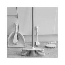 OurHouse Cleaning Brush Set 5 Piece Dustpan & Brush Long Handle Broom Washing Up Brush Handheld Scrubber - Grey