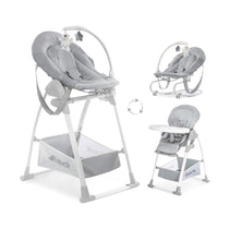 Hauck Sit N Relax 3 In 1 Highchair Compact Folding Fully Adjustable Suitable From Birth - Stretch Grey