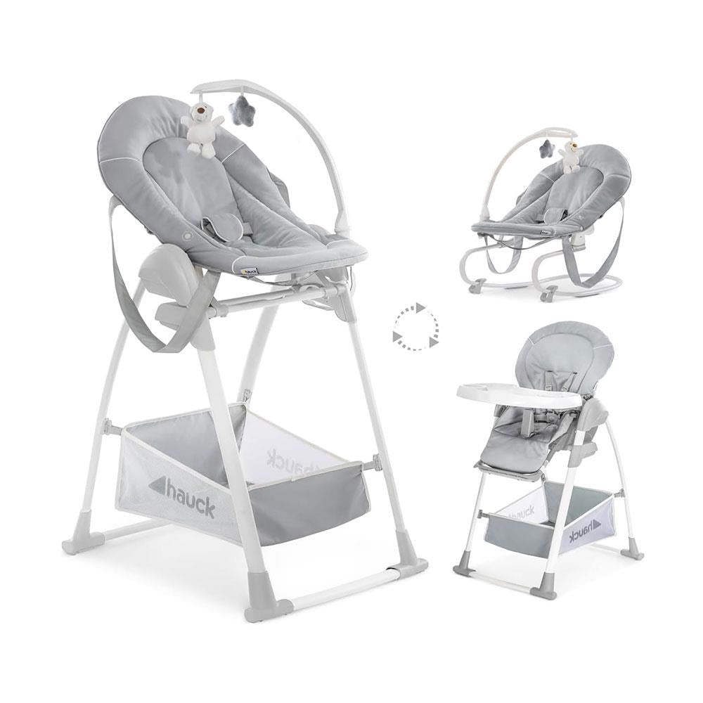 Hauck Sit N Relax 3 In 1 Highchair Compact Folding Fully Adjustable Suitable From Birth - Stretch Grey