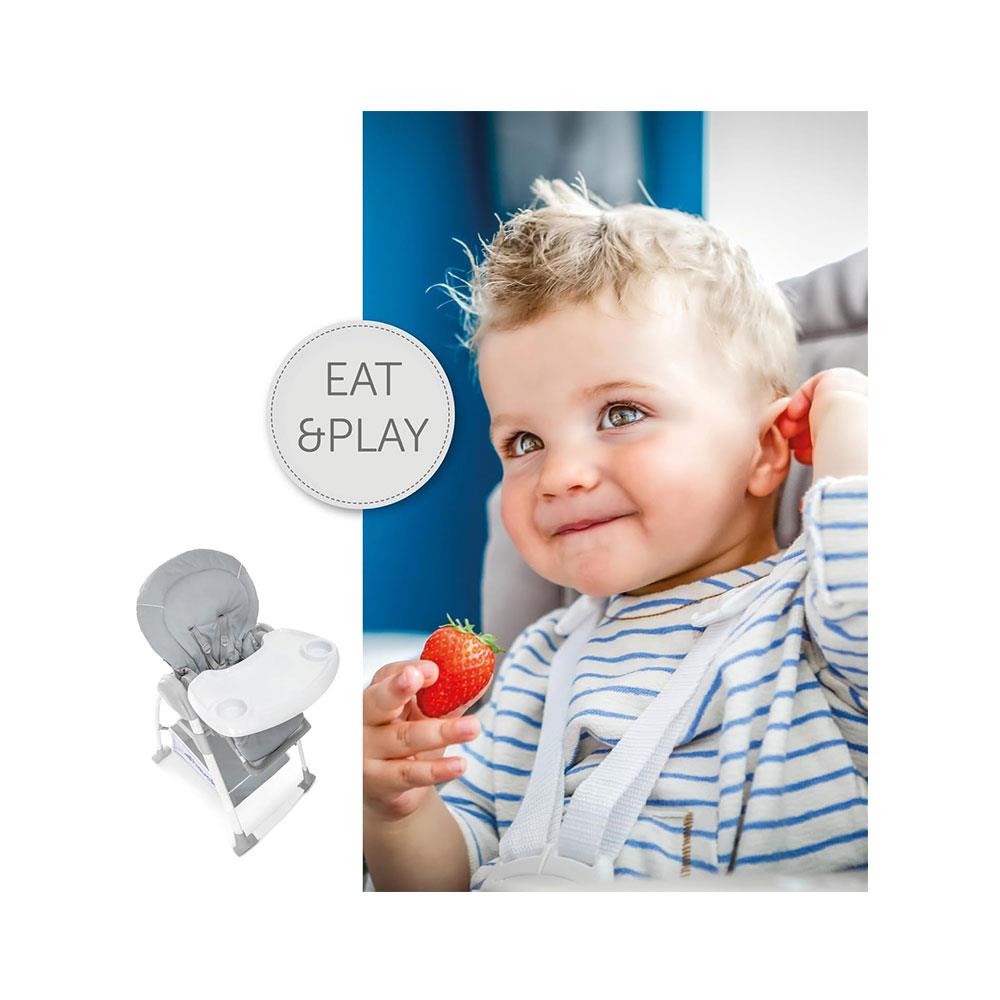 Hauck Sit N Relax 3 In 1 Highchair Compact Folding Fully Adjustable Suitable From Birth - Stretch Grey