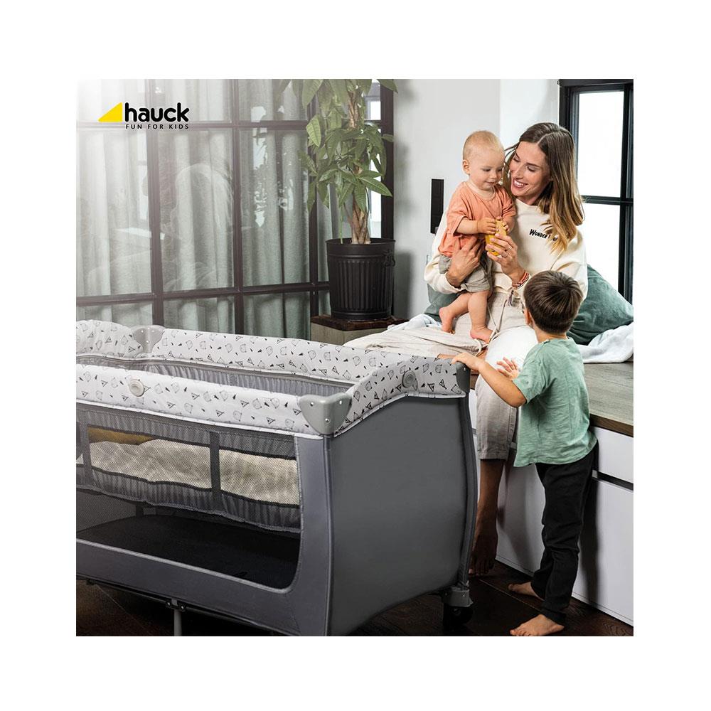 Hauck Disney Sleep N Play Center Travel Cot With Changing Mat & Travel Bag 120cm x 60cm - Mickey Mouse Grey Secondary image