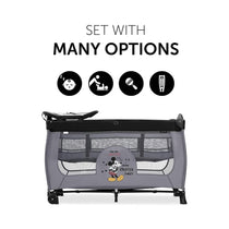Hauck Disney Sleep N Play Center Travel Cot With Changing Mat & Travel Bag 120cm x 60cm - Mickey Mouse Grey