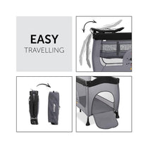 Hauck Disney Sleep N Play Center Travel Cot With Changing Mat & Travel Bag 120cm x 60cm - Mickey Mouse Grey