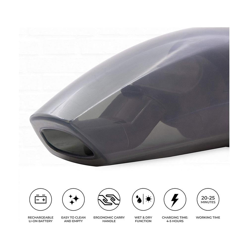 Quest Wet & Dry Cordless Handheld Vacuum Cleaner With Attachments - Black