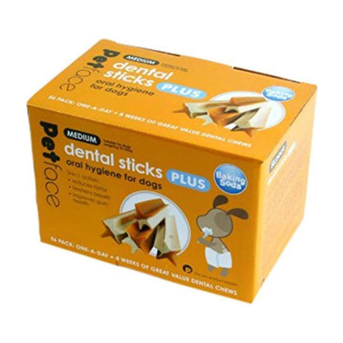 Petface 3-In-1 Dog Dental Sticks Oral Hygiene For Dogs Medium 56 Piece