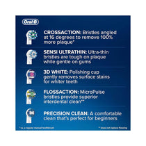 Oral-B Floss Action Replacement Rechargeable Toothbrush Heads 4 Pack - White
