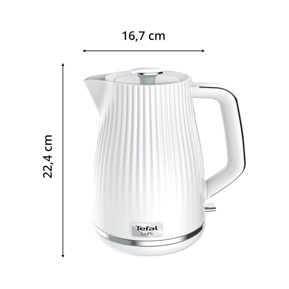 Tefal Loft Rapid Boil Traditional Cordless Electric Jug Kettle 3000 W 1.7 litres - Pure White