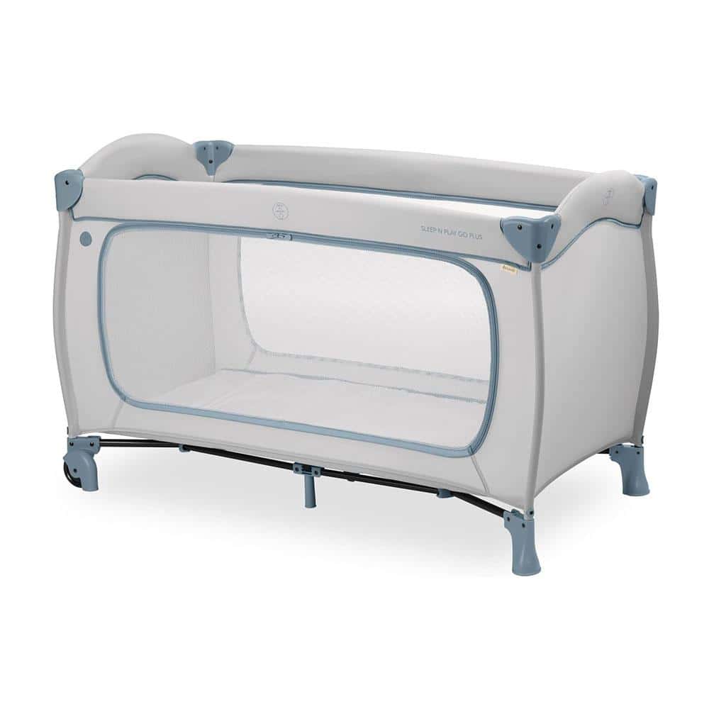 Hauck Sleep N Play GO PLUS Travel Cot Fast Folding & Compact With Travel Bag 120cm x 60cm - Dusty Blue