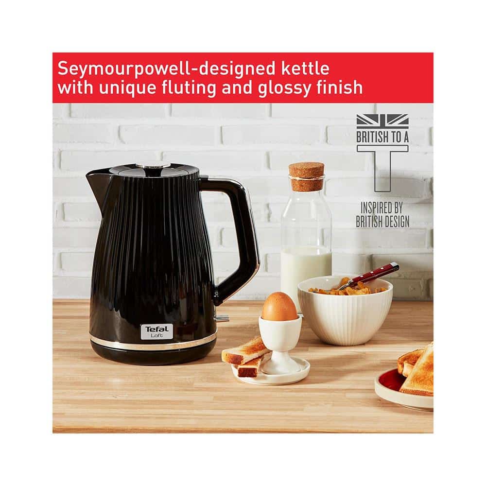 Tefal Loft Rapid Boil Traditional Cordless Electric Jug Kettle 3000W 1.7 Litres - Noir Black Secondary image