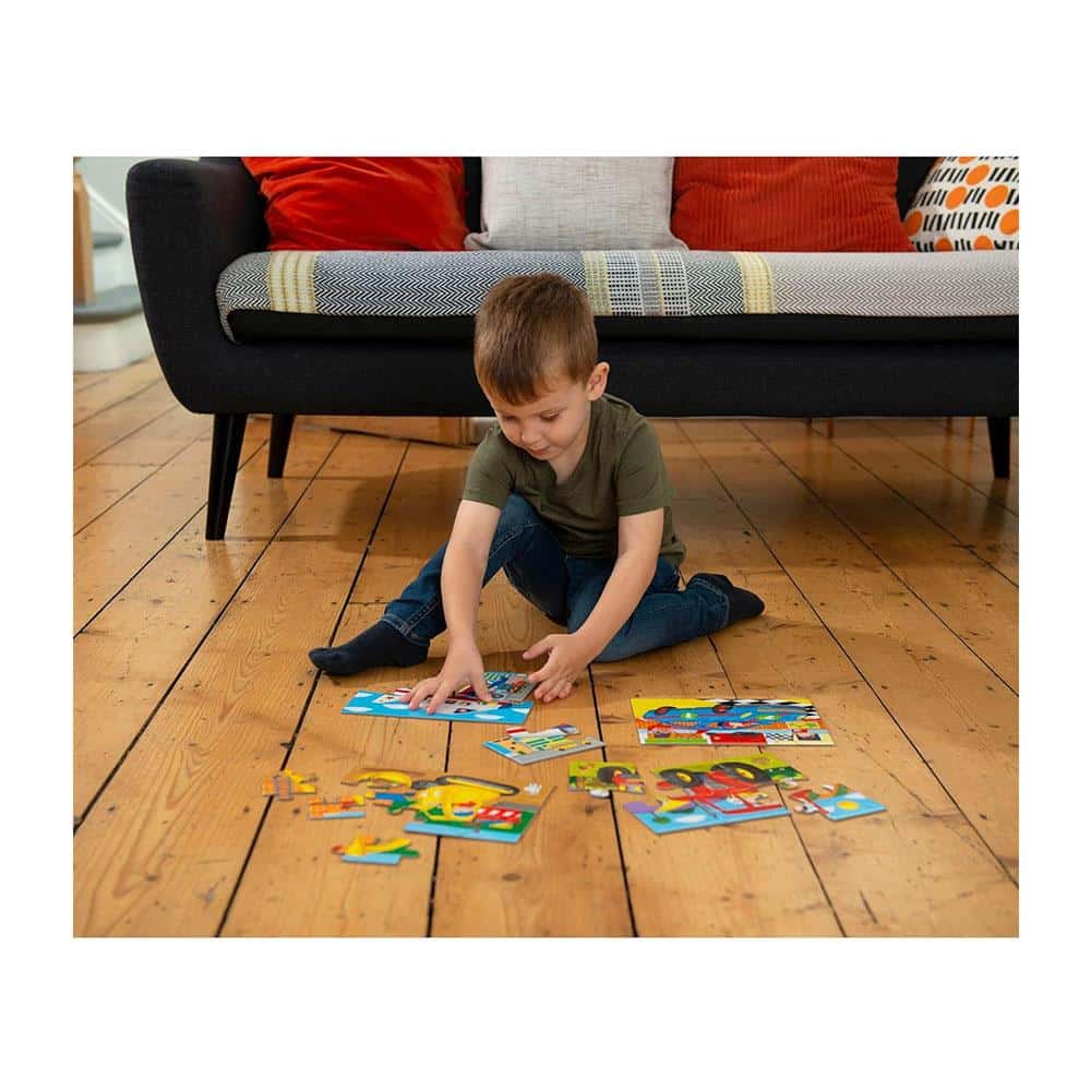 Galt 4 Puzzles In A Box Fun Colourful Vehicles Jigsaw Puzzles - Multicolour