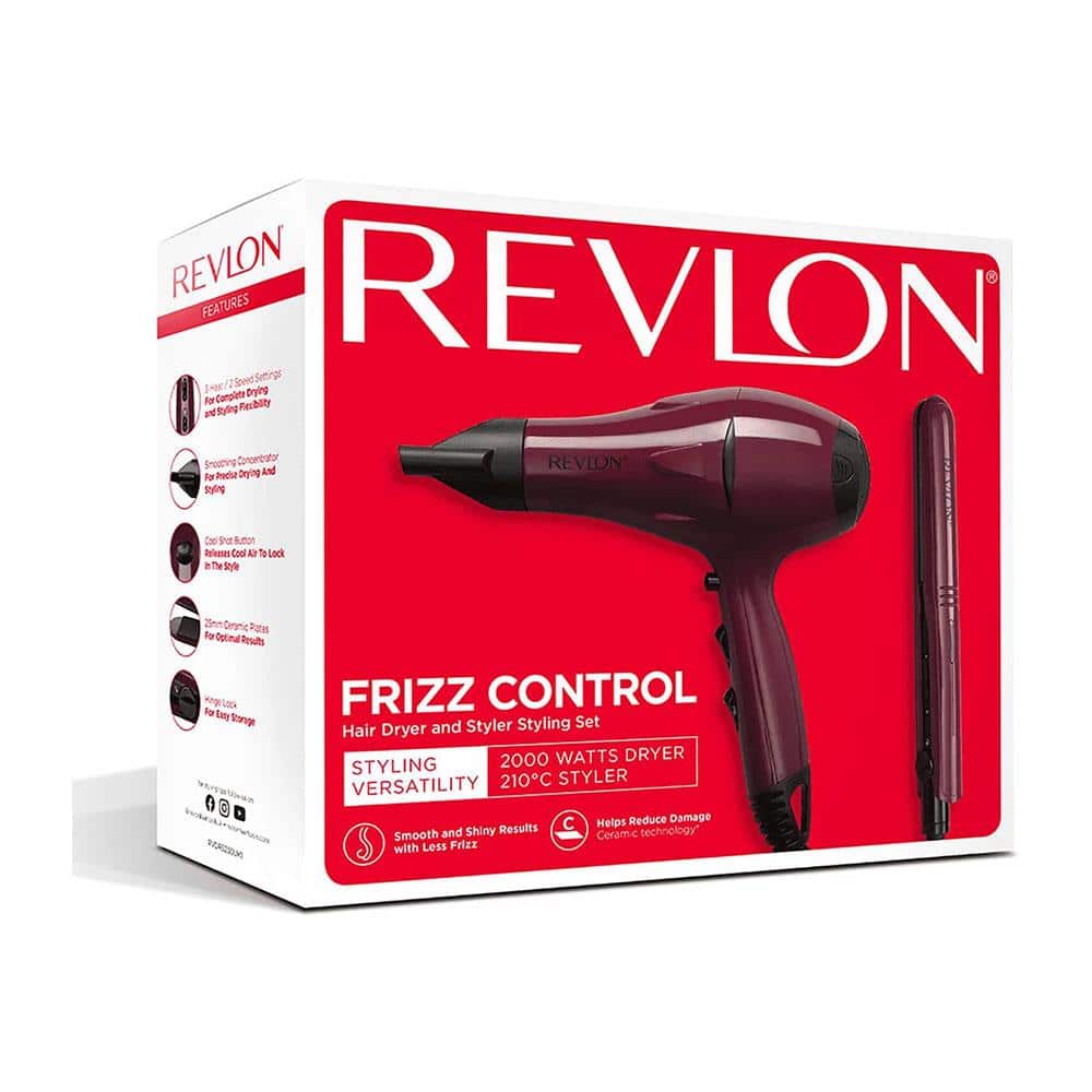 Revlon Frizz Control Hair Dryer And Styler Styling Gift Set 2000 W - Purple