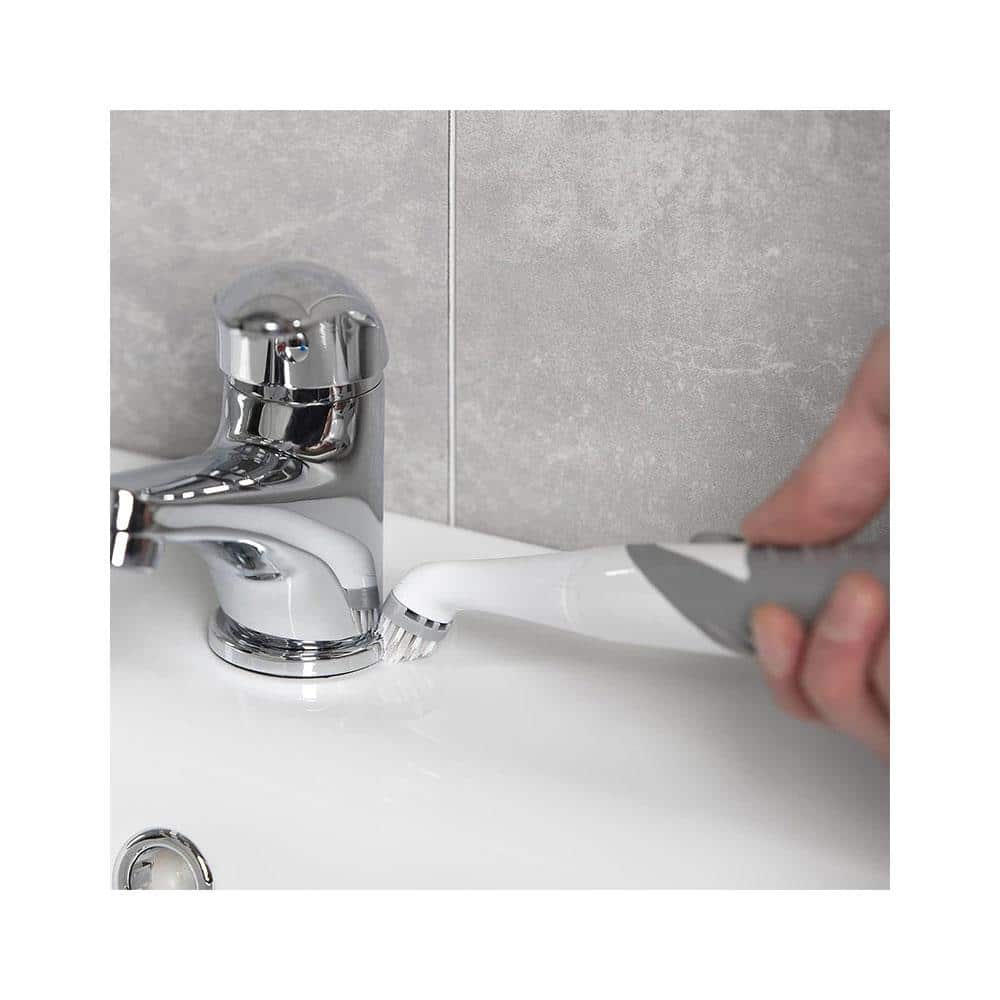 OurHouse Whiziwand Electric Cleaning Brush Automatic Household Scrubber Turbo Cleaner Battery Operated - White
