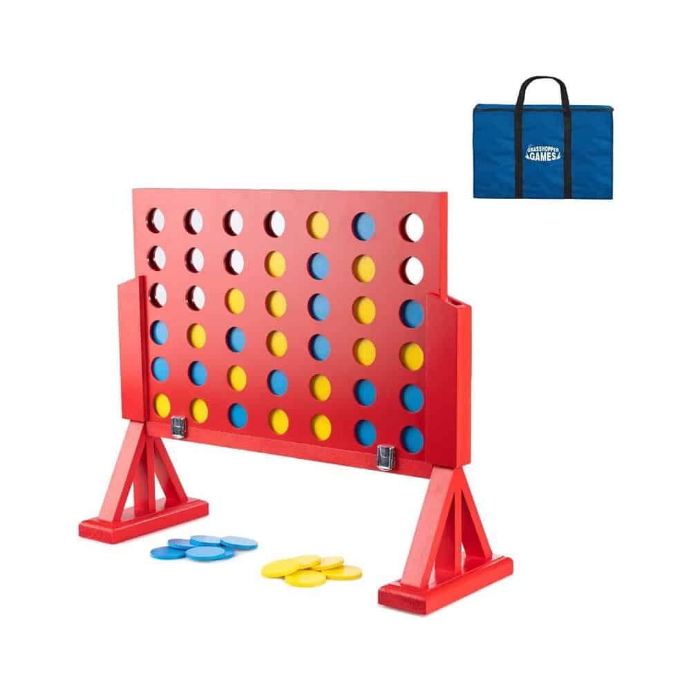 Grasshopper Games 4 In Row Children's Fun Outdoor Family Garden Game 46 Discs & Carry Bag - Multicolour Main image