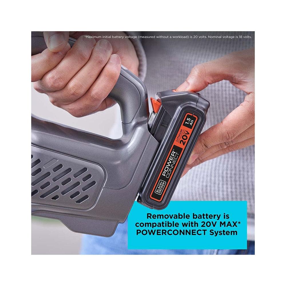 Black & Decker 18V Power Connect Dustbuster Cordless Handheld Vacuum Cleaner - Dark Grey/Orange